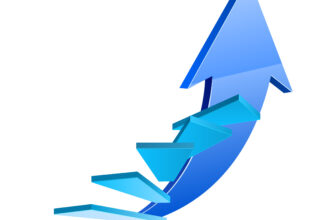 Steps to Success, Stairs to profit on white background